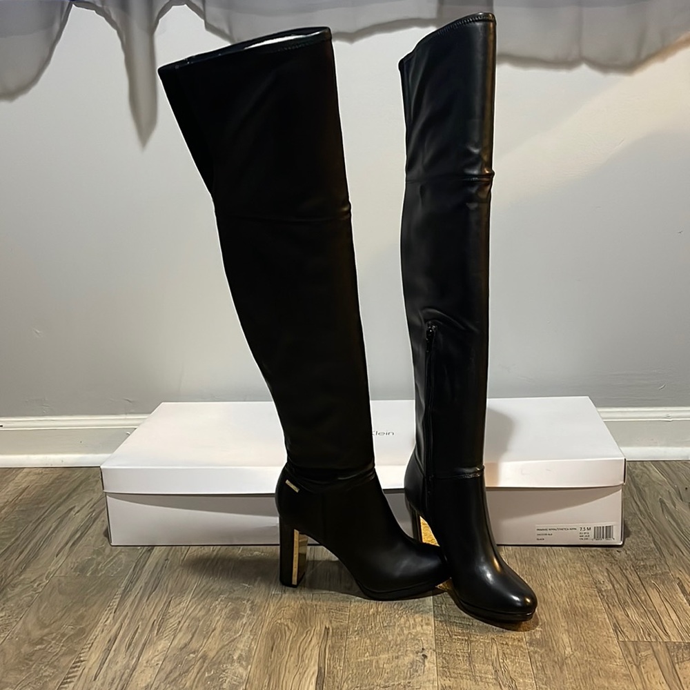 Calvin Klein over the knee stretch boots Never Worn with box